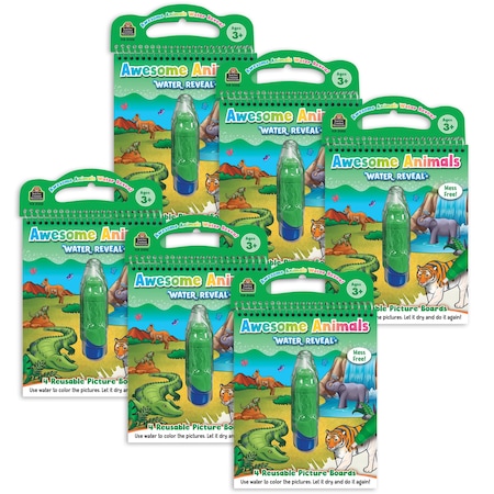 Teacher Created Resources Awesome Animals Water Reveal Book, 6PK TCR21002